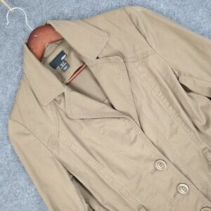 H&M Tan Khaki Cotton Utility Blazer Jacket Women Size 8